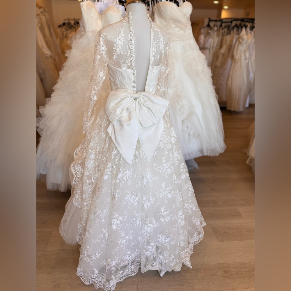Elegant Modern Lace Wedding Dress - Picture 4 of 8